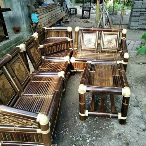 Foto Produk kusi tamu sudut bambu wulung murah dari tokoh furniture murah
