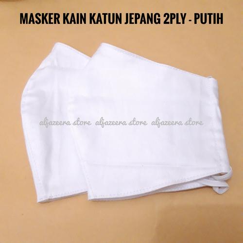 Foto Produk MASKER KAIN KATUN JEPANG POLOS 2LAPIS (2ply) -Headloop -Earloop dari ALJAZEERASTORE