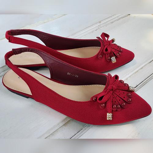 Foto Produk SEPATU FLAT SHOES IMPORT BK-1 MAROON - 36 dari keli bee