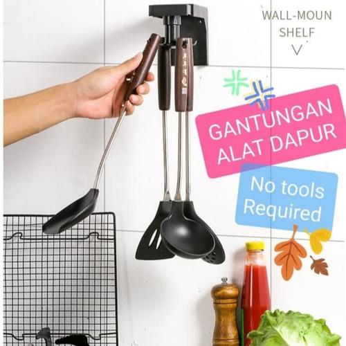 Foto Produk Hook Holder Alat Dapur Putar 360 / Rotating Kitchen Holder - Hitam dari Home Diaries