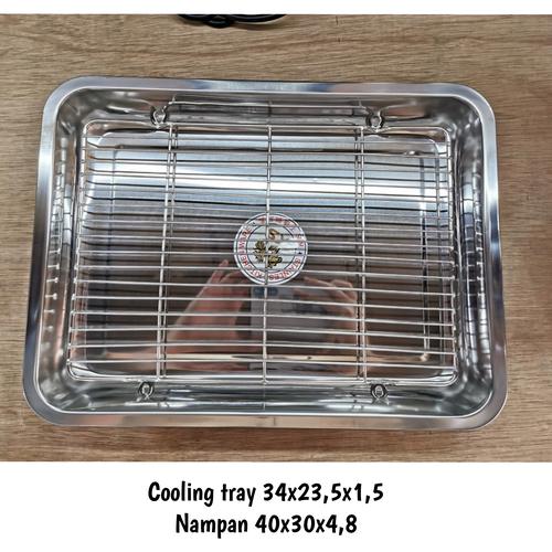 Jual Food cooling rack plus nampan 34x23,5x1,5 stainless steel