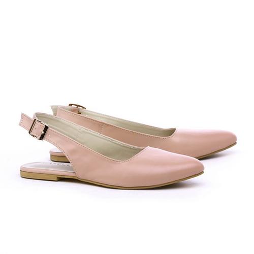 Jual Flat shoes sling back cream wanita 