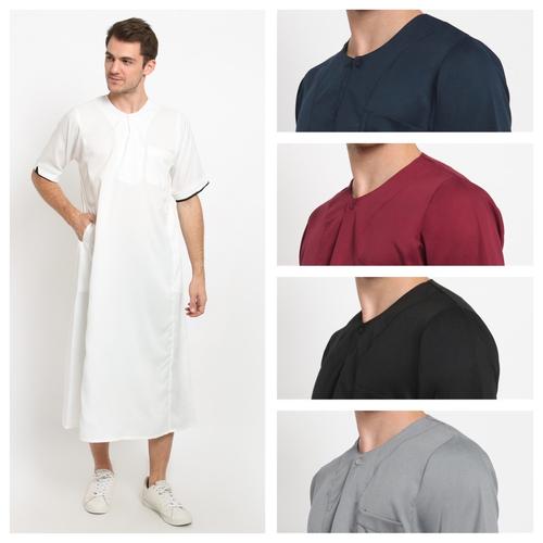Foto Produk KAYSER JUBAH DZAKA Pakaian Gamis Muslim Pria Lengan Pendek - MARUN, M dari kayser official