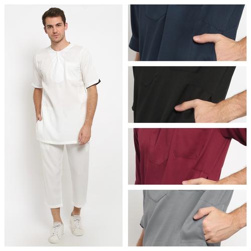 Foto Produk FTSL SETELAN GAMIS SYAKIB koko set gamis Pria Lengan Pendek - Putih, XL dari ftslapparel