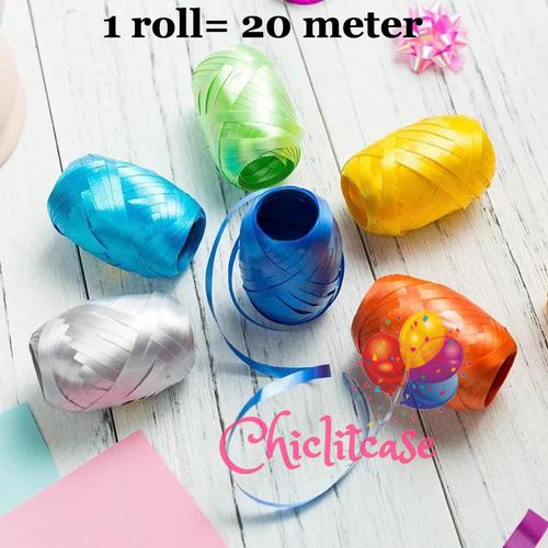 Foto Produk Tali pita balon helium ribbon per roll 20 meter - pink dari chic lit case
