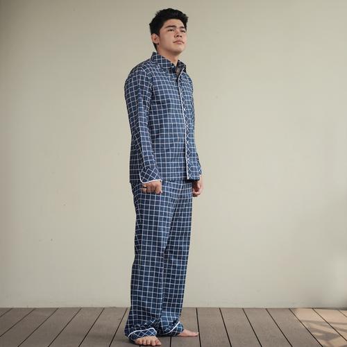 Casual Wear in Plaid Blue (Set Panjang 