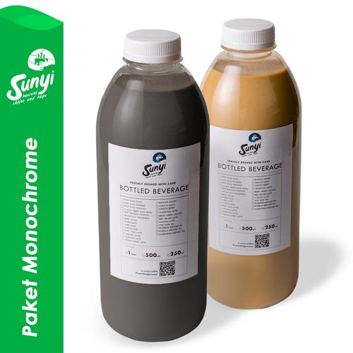 Foto Produk Paket Monochrome : Charcoal Latte 1liter + Kopi Susu Sunyi 1liter dari Sunyi House of Coffee and Hope