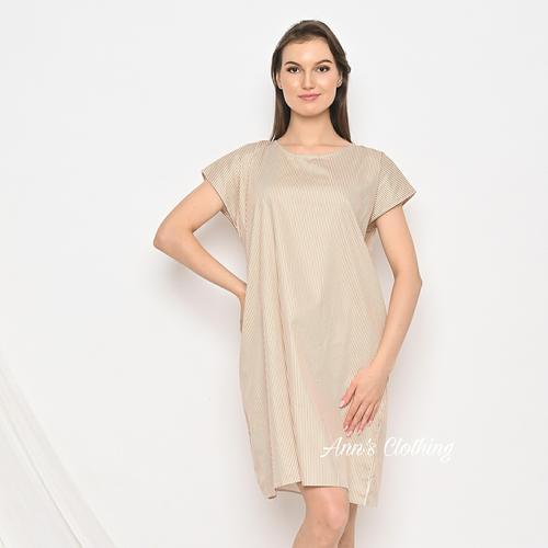 Simply Khaki Brown Stripe Mayumi Dress 