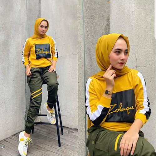 Foto Produk Zolaqu set sporty baju setelan olahraga senam training muslim wanita dari zam collection