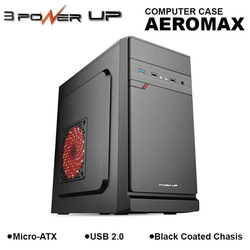 Foto Produk Computer Case 3 POWER UP Micro-ATX AEROMAX with PSU 500W dari 3 Power Up
