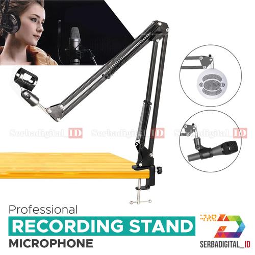 Foto Produk Stand Mic Meja klip / Boom Arm Microphone suspension Podcast,Gaming dari serbadigital-id