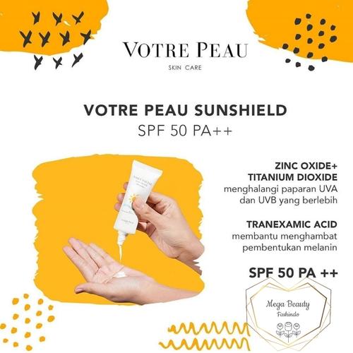 Gambar Votre Peau Skin Care Daily Facial Sun Shield SPF 50 PA ++ 30ml - VP Sun Shield dari Mega Beauty Fashindo Kab. Tangerang Tokopedia
