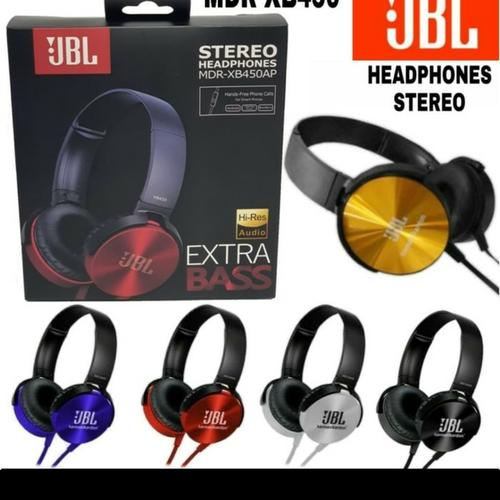 Foto Produk Earphone Headset Headphone Bando JBL MDR XB450 XB-450 Mic EXTRA BASS dari ong star acc