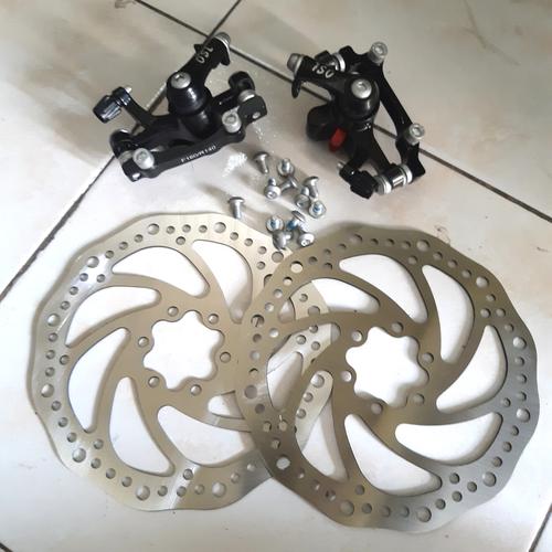 Foto Produk brake set mekanik sepeda include kaliper serta rotor dari farras bikes