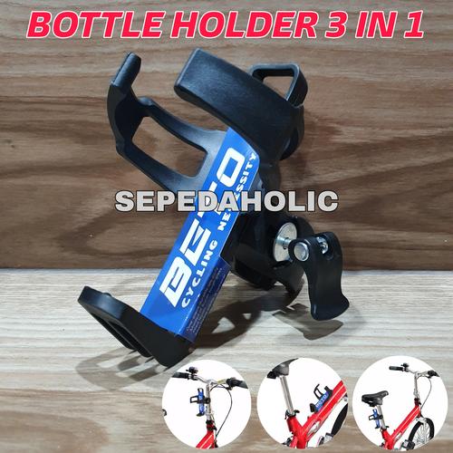Foto Produk Holder Botol Minum Sepeda BETO 3 in 1 Bisa Di Frame / Stang / Seatpost dari Sepeda Holic