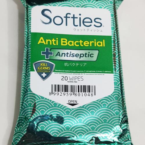 Foto Produk Softies Tissue Anti Bacterial 20 wipes dari Health Store 3D
