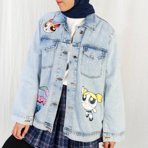 Jual jacket jeans denim power puff girl 