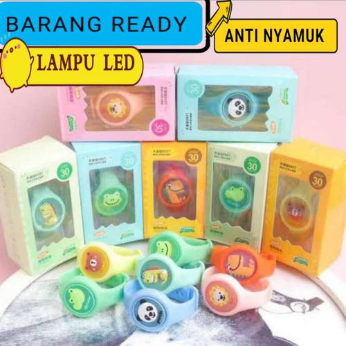 Foto Produk gelang anti nyamuk anak bayi karakter jam tangan mosquito lampu led - Biru dari lgs partai