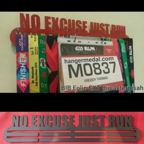 Foto Produk MEDAL HANGER - GANTUNGAN MEDALI - NO EXCUSE JUST RUN dari HANGERMEDAL DOT COM