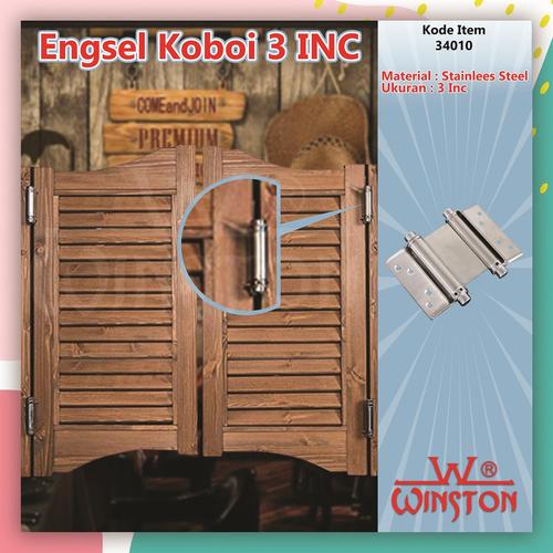 Foto Produk Engsel Koboi 3 INC Stainless Winston / Engsel Pintu Bolak Balik 3 INC dari WINSTON SUKSES ABADI