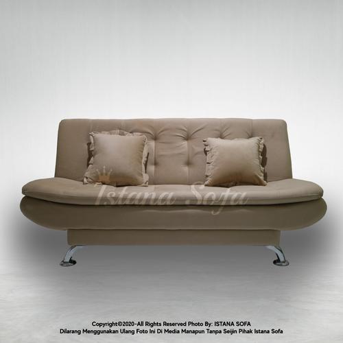 Foto Produk Sofabed / Sofa bed Amarist Minimalis Suede Cream Coklat Muda dari IstanaSofa
