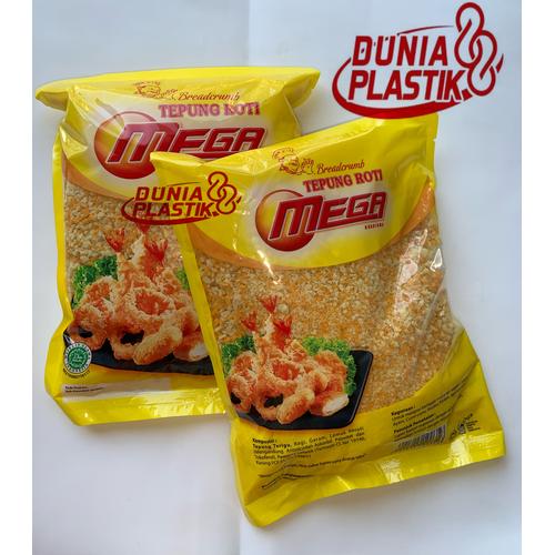 Foto Produk 250gram TEPUNG ROTI MEGA breadcrumbs panir panko kasar warna mix nuget - 250g TPG R MEGA dari Dunia Plastik 88