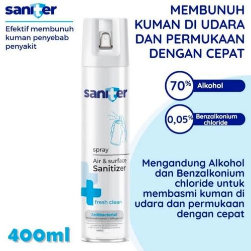 Foto Produk Sanitizer Saniter Spray Desinfektan Anti Virus Aerosol 400ML dari Yogieyo