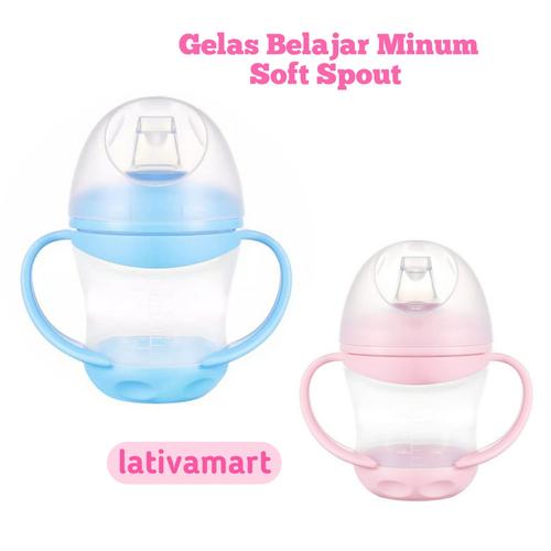 Foto Produk Gelas Bayi Belajar Minum Soft Spout - Merah Muda dari Lativamart