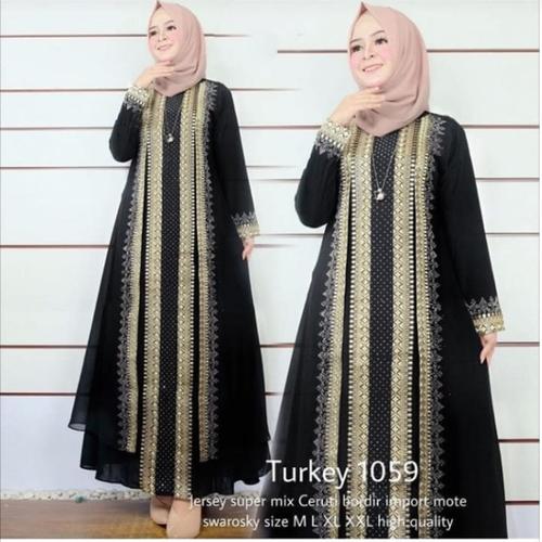 Foto Produk gamis abaya turkey 1059 - Hitam, M dari abaya grosir