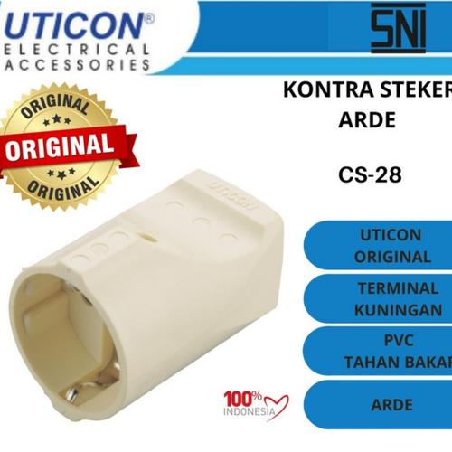 Foto Produk UTICON KONTRA STEKER ARDE CS-28 CONTRA CS28 ASLI KUNINGAN ORIGINAL dari Aneka Listrik KK
