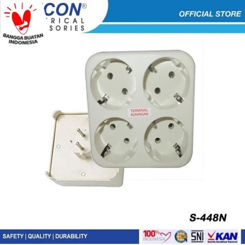 Foto Produk UTICON S-448N STOPKONTAK 4 IN 1 SOCKET ARDE S448N CABANG 4 S 448N ASLI dari Aneka Listrik KK