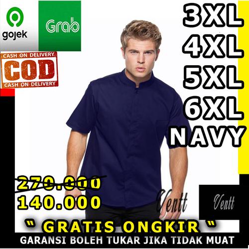 Foto Produk kemeja sanghai shanghai koko jumbo big size 3xl 4xl 5xl 6xl navy ventt - 3XL dari ventt