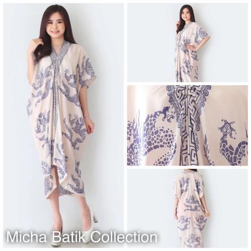 Foto Produk Kaftan Batik Paris Cap (tembokan Naga Indigo) dari Micha Batik Collection