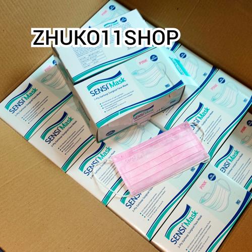 Foto Produk Masker Sensi Warna Pink isi 50 3ply, Earloop dari Zhuko11shop