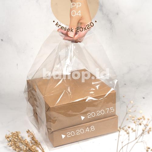 Foto Produk Kresek Plastik Tebal Bening Transpara PP Cake Kotak Dus Dos Tart 20Cm dari ballop.id