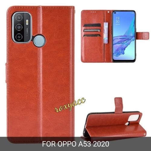 Foto Produk flip case oppo a53 2020 sarung walet dompet case kulit a53 2020 cover - Hitam dari yalen shop