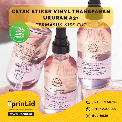 Foto Produk Cetak Stiker Vinyl Transparan A3 + CUT / Cetak Label Kemasan dari Uprint.id