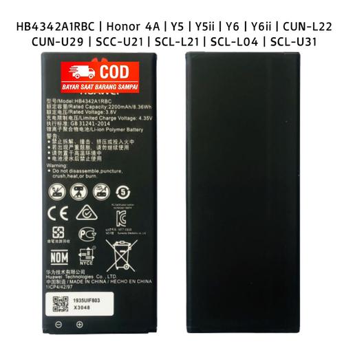 Jual HB4342A1RBC Baterai Battery Huawei HONOR 4A Y5 Y5ii Y6 Y6ii