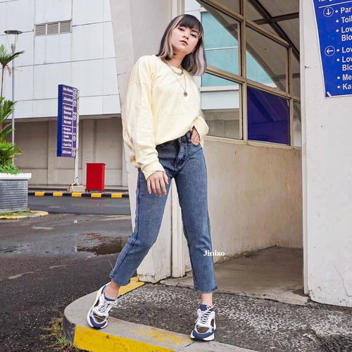 Foto Produk JINISO - HW Boyfriend Jeans 020 - 120 Black Acid SLAYING BABE dari JINISO.ID