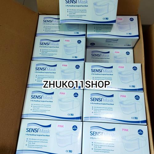 Foto Produk MASKER SENSI ISI 50 HEADLOOP WARNA PINK dari Zhuko11shop