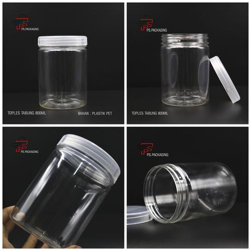 Foto Produk TOPLES TABUNG 800ML / TOPLES PLATIK 800ML - TUTUP HITAM dari putra sukapura packaging