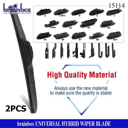 Foto Produk HIGH QUALITY 2 Pcs Hybrid Wiper Blade Universal All Car Model Wiper dari Brainbox Car and Home