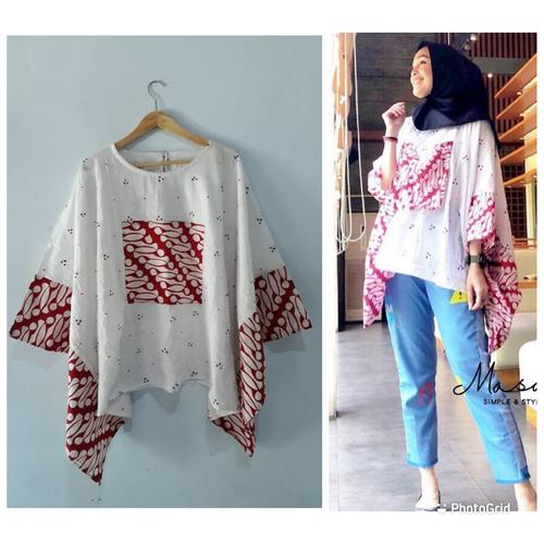 Foto Produk Batwing blus lowo jumputan dari Batik Sri