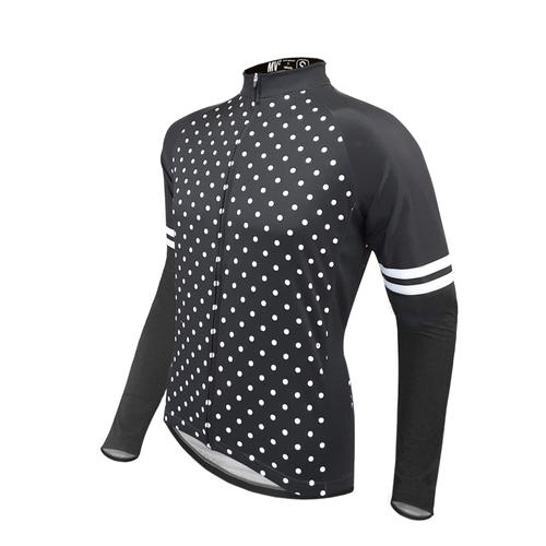 Long Sleeve Cycling Jersey Polka Dots 