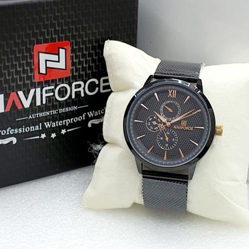 Foto Produk Jam Tangan Pria Naviforce Original Rantai Garansi 1 Tahun - Hitam dari Grosiran Jam Murah