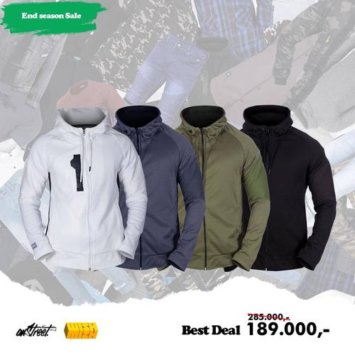 Foto Produk JAKET HOODIE TJ-OS-57 TRAINING JACKET ON STREET WHITE PUTIH dari Xivaq Streetwear
