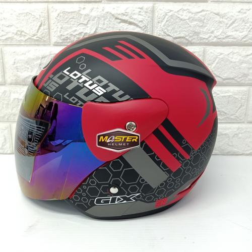 Foto Produk HELM SNI MURAH GIX LOTUS MOTIF KACA PELANGI HELM HALF FACE MURAH SNI - Sheriff dari Master Helmet