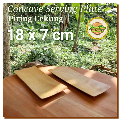 Foto Produk Oshibori towels place, wooden plate 7x18 cm piring kayu panjang nampan dari Sangkayu