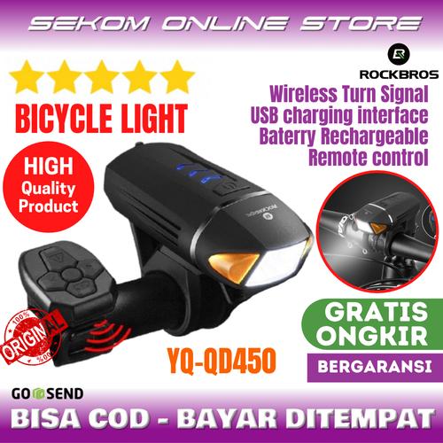 Foto Produk ROCKBROS Bicycle Light Wireless Turn Signal Electric Horn YQ QD450 dari SEKOM ONLINE STORE