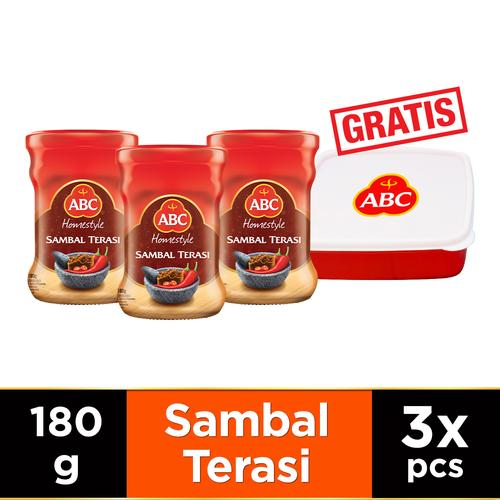 Foto Produk ABC Sambal Terasi 180 g - Multipack 3 pcs Free Lunch Box dari ABC Official Store